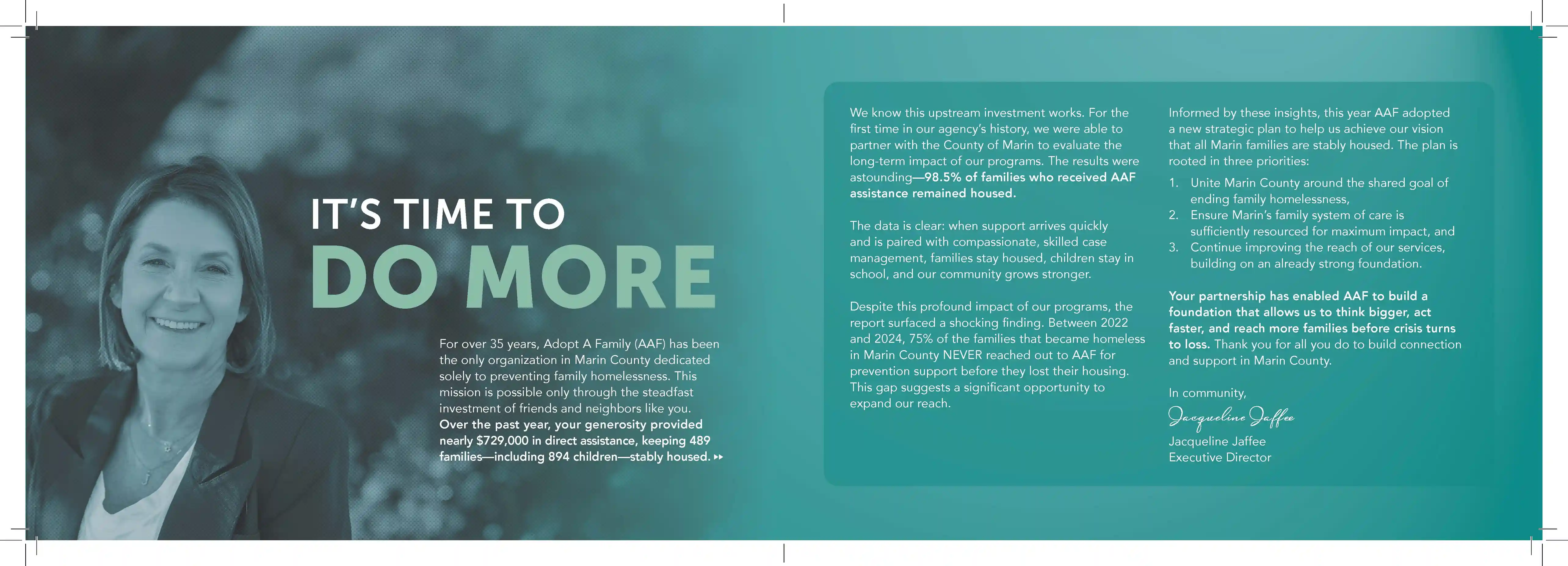 Adopt a Family of Marin publication layout and editorial design, page 2