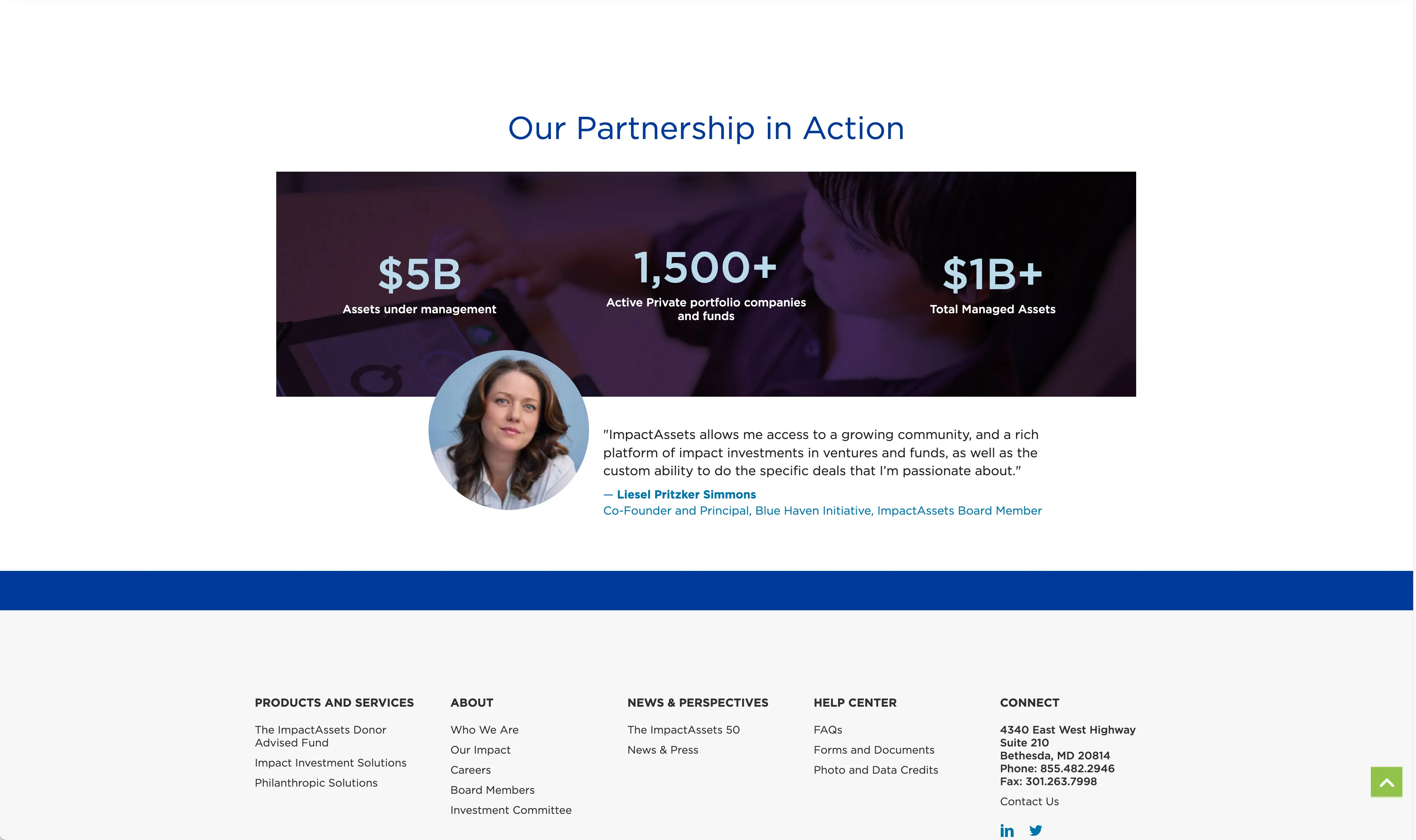 Impact Assets responsive website redesign, homepage layout and visual identity