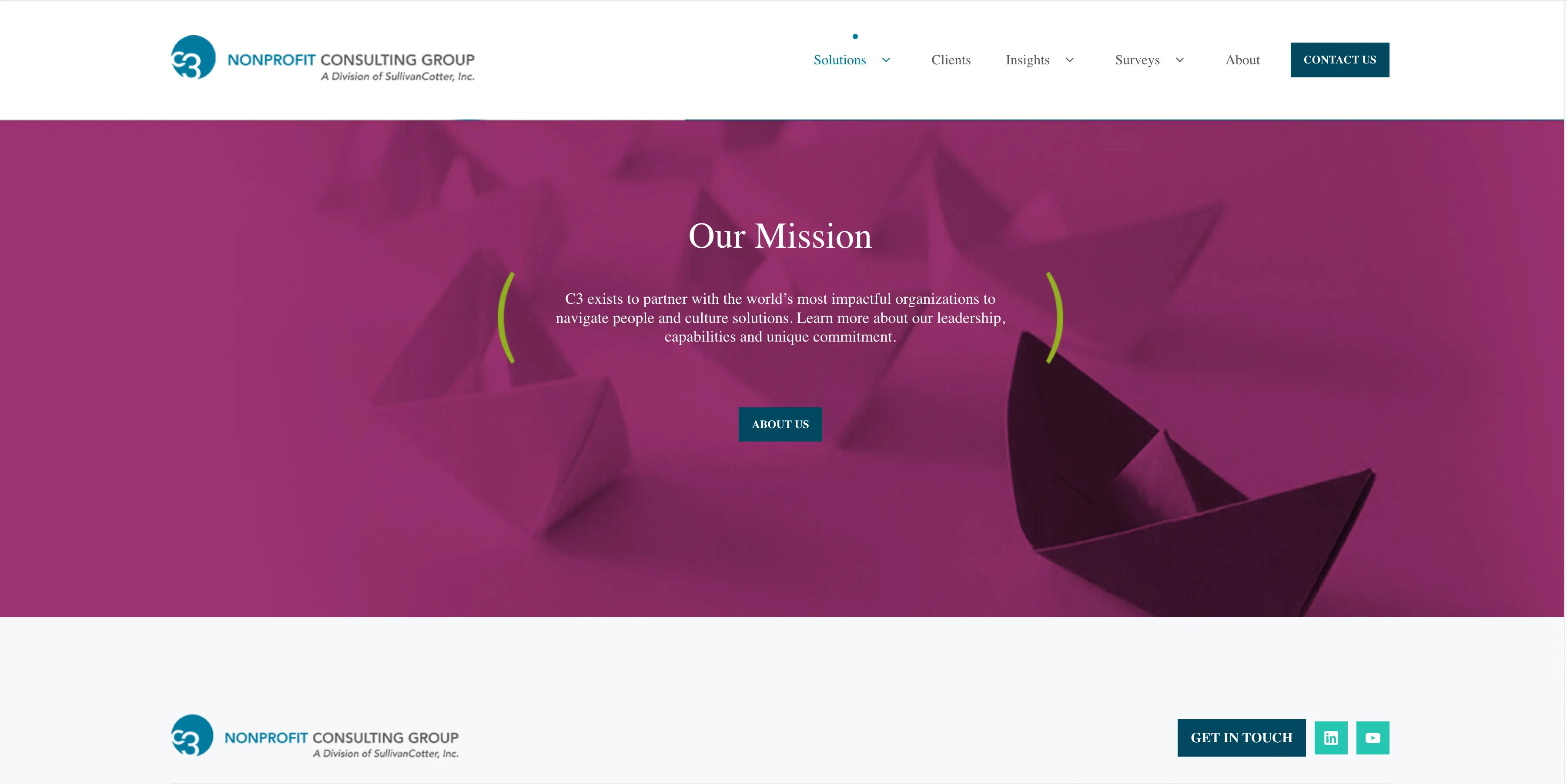 C3 Nonprofit Consulting responsive website redesign, content page 2