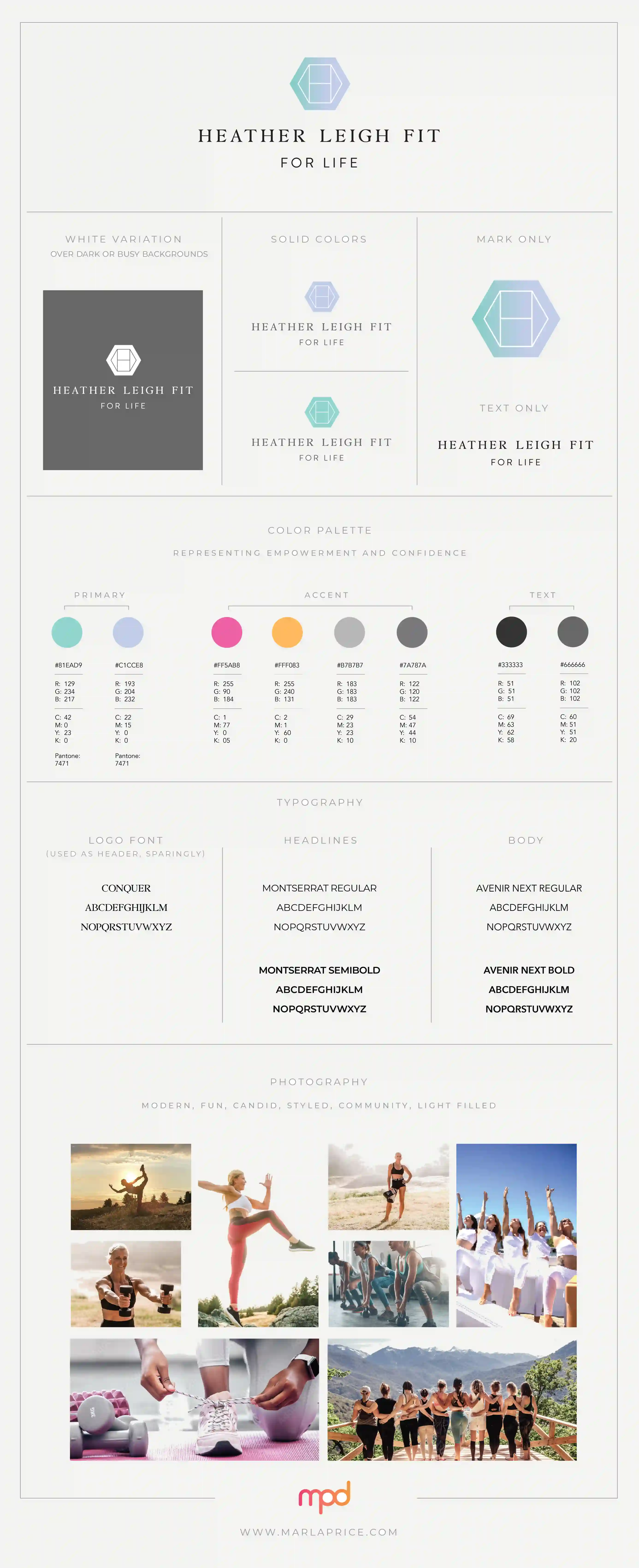 Heather Leigh Fit brand design application 2