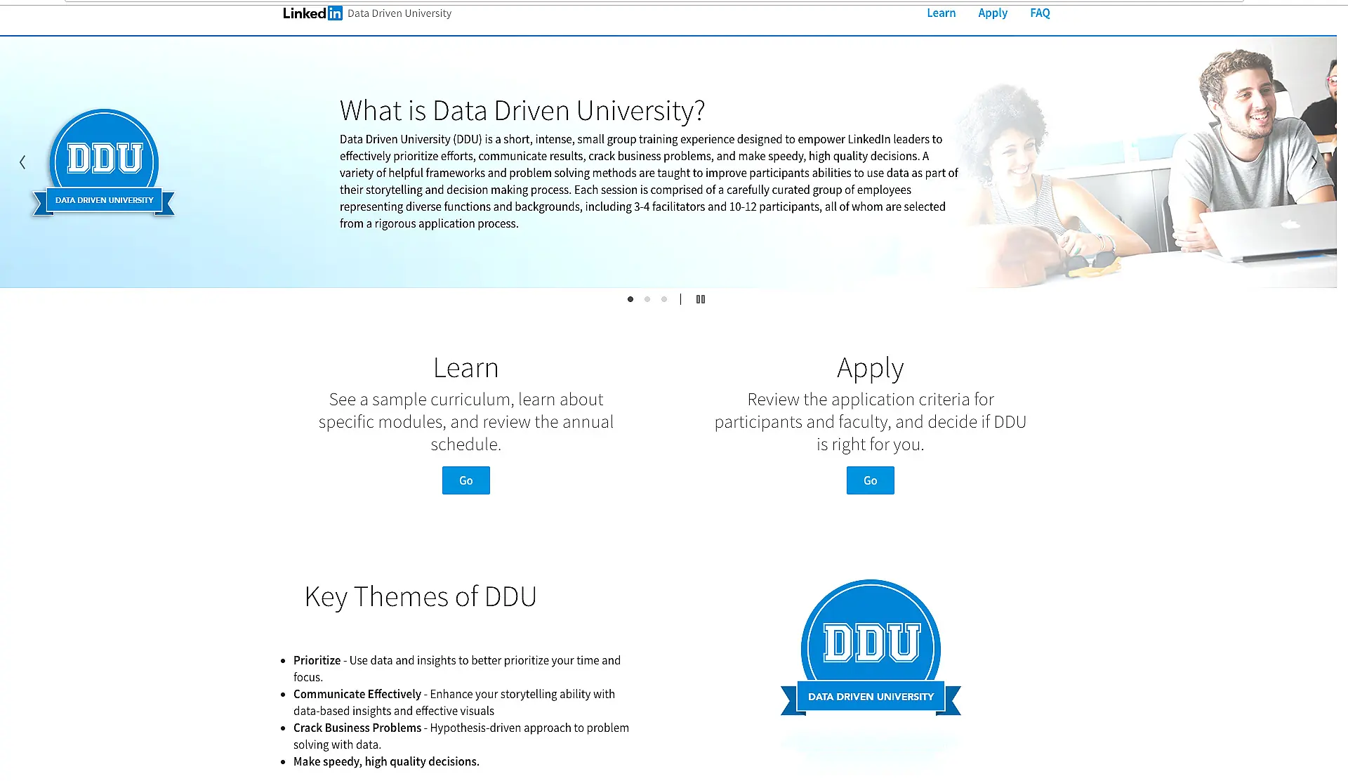 LinkedIn responsive website redesign, content page 2