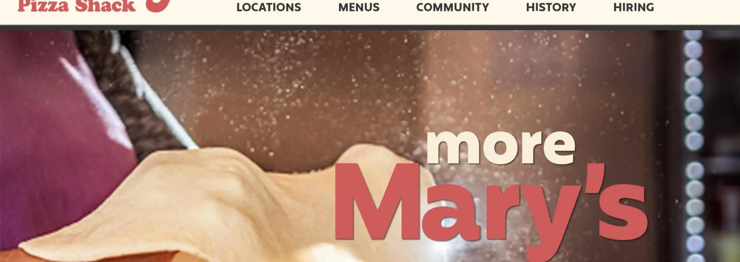 Mary's Pizza Shack brand identity + web hero artwork